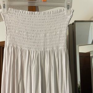 Size Medium, Smocked white tube style maxi dress.